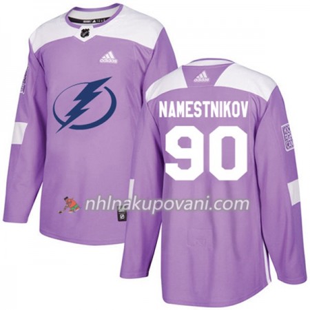 Tampa Bay Lightning Dresy Vladislav Namestnikov 90 Adidas 2017-2018 Nachová Fights Cancer Practice Authentic - Pánské Tampa Bay Lightning Dresy Vladislav Namestnikov 90 Adidas 2017-2018 Nachová Fights Cancer Practice Authentic - Pánské